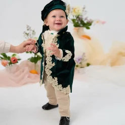 Andreeatex Suits*Boys Emerald Green Velvet & Satin Suit