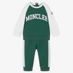 Moncler Enfant Tracksuits|Tracksuits*Boys Green & White Cotton Tracksuit