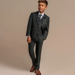 House of Cavani Suits|Suits*Boys Green Check Caridi Suit Olive