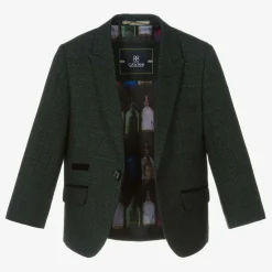House of Cavani Suits|Suits*Boys Green Check Caridi Suit Olive