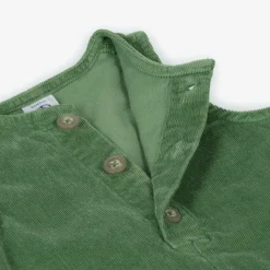 Petit Bateau Trousers*Boys Green Corduroy Dungarees