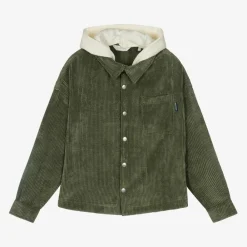 Palm Angels Tops*Boys Green Corduroy Overshirt