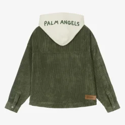 Palm Angels Tops*Boys Green Corduroy Overshirt
