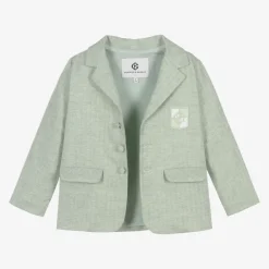 Beatrice amp; George Suits*Boys Green Cotton & Linen Shorts Suit