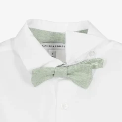 Beatrice amp; George Suits*Boys Green Cotton & Linen Shorts Suit