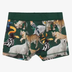 Molo Underwear*Boys Green Cotton Animal Boxers (2 Pack)