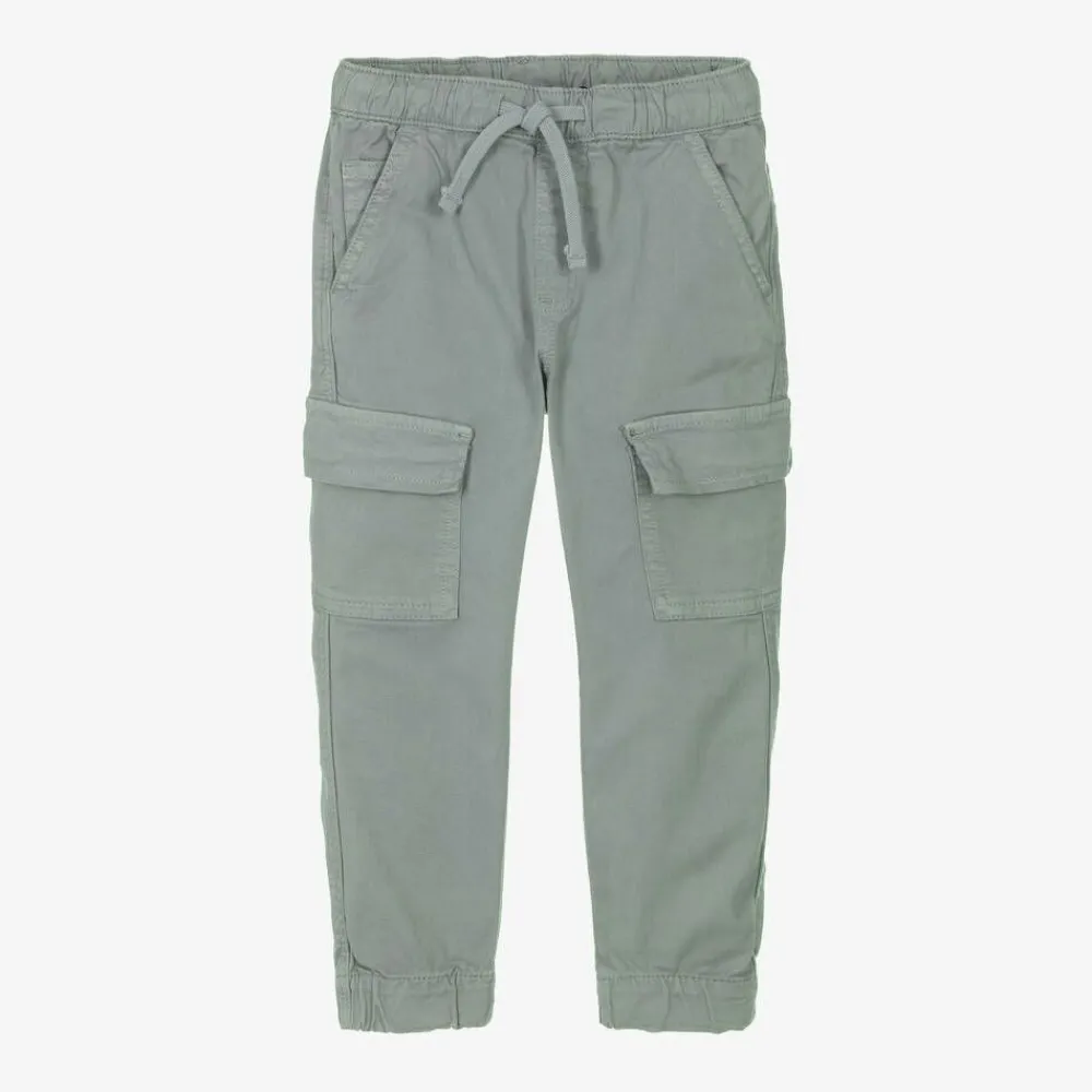 iDO Baby Trousers*Boys Green Cotton Cargo Trousers