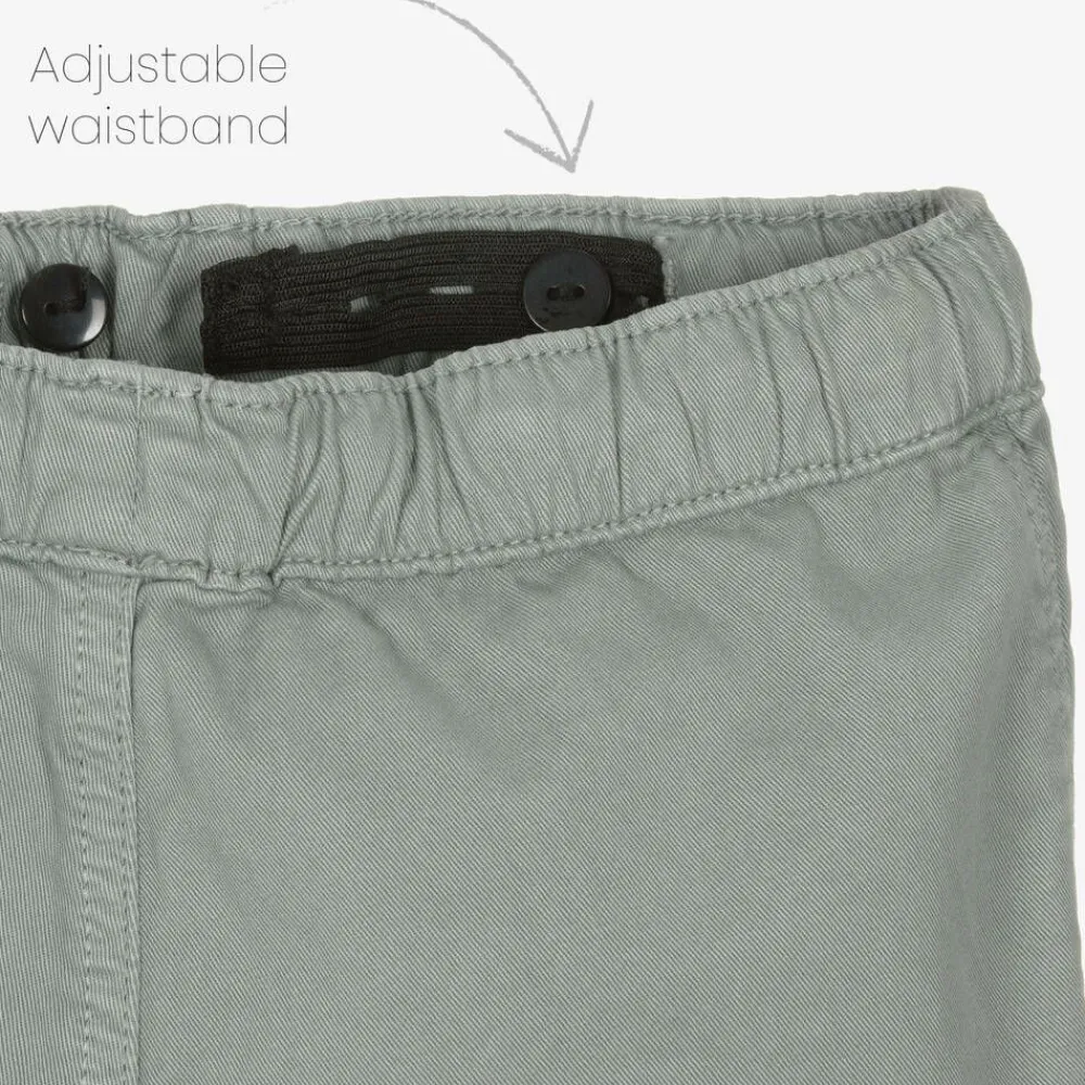 iDO Baby Trousers*Boys Green Cotton Cargo Trousers