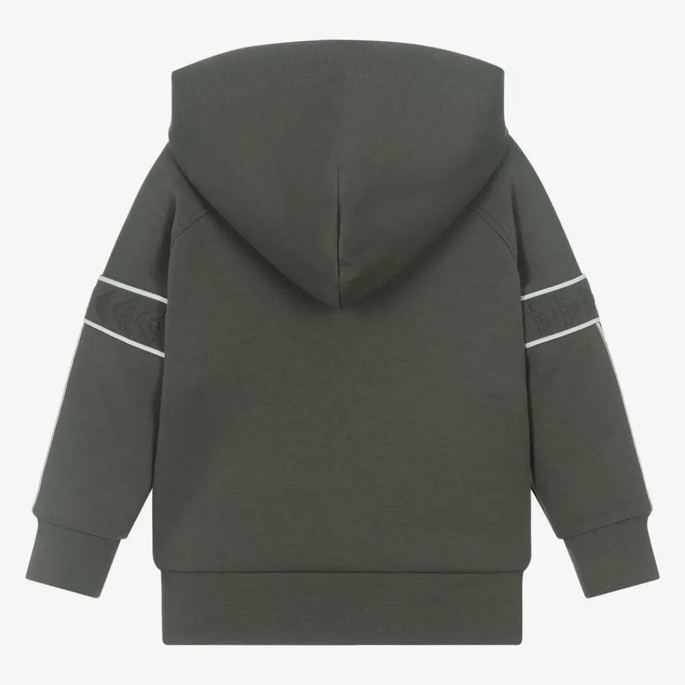 Emporio Armani Tops*Boys Green Cotton Eagle Hoodie