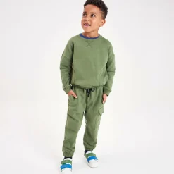 Joyday Trousers*Boys Green Cotton Jersey Joggers