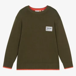 Timberland Tops*Boys Green Cotton Knit Jumper