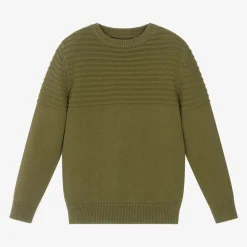 Mayoral Nukutavake Tops*Boys Green Cotton Knit Sweater