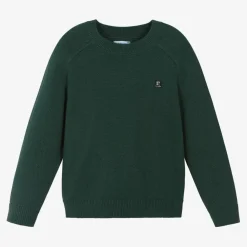 Mayoral Tops*Boys Green Cotton Knit Sweater