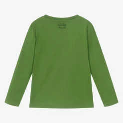 KENZO KIDS Tops*Boys Green Cotton Varsity Tiger Top