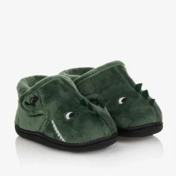 Chipmunks Slippers|Slippers*Boys Green Dinosaur Velcro Slippers