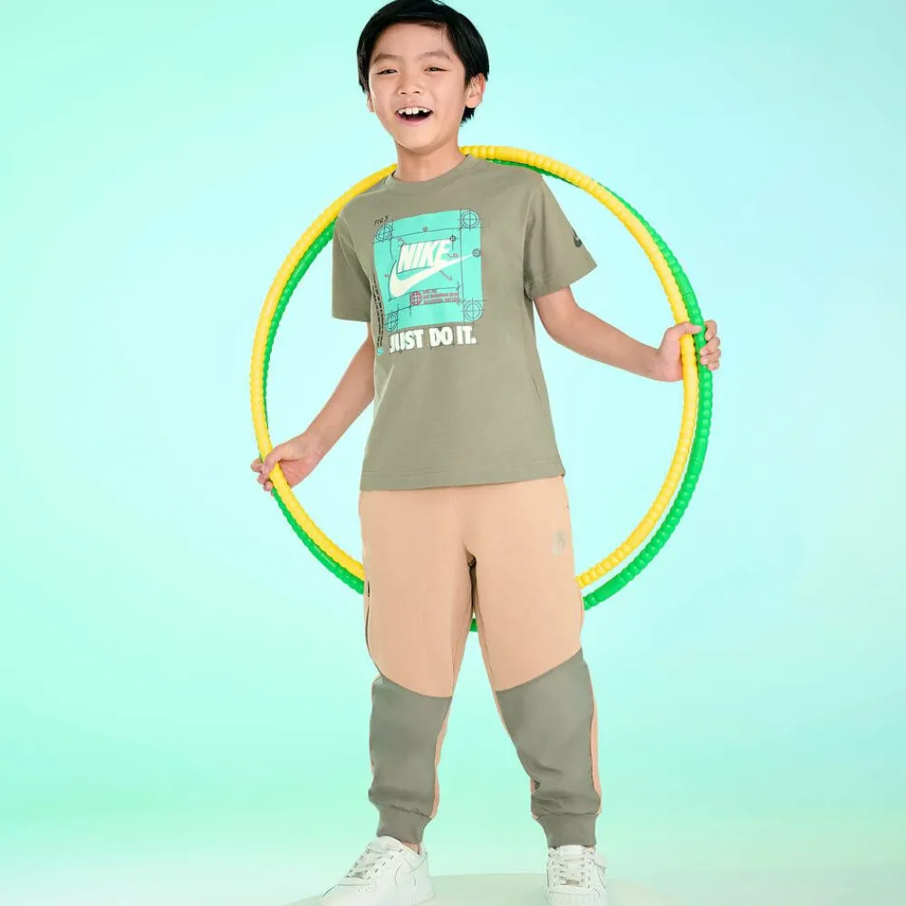 Nike Tops*Boys Green Graphic Print Cotton T-Shirt