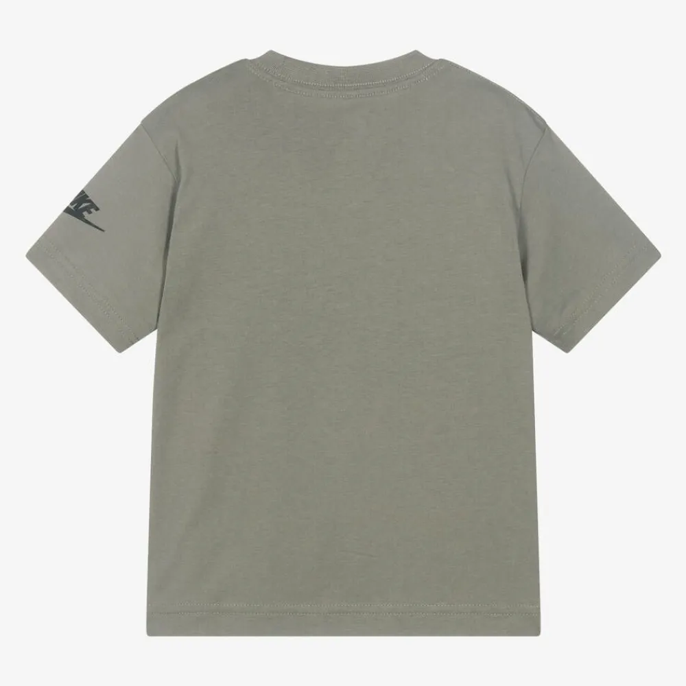 Nike Tops*Boys Green Graphic Print Cotton T-Shirt