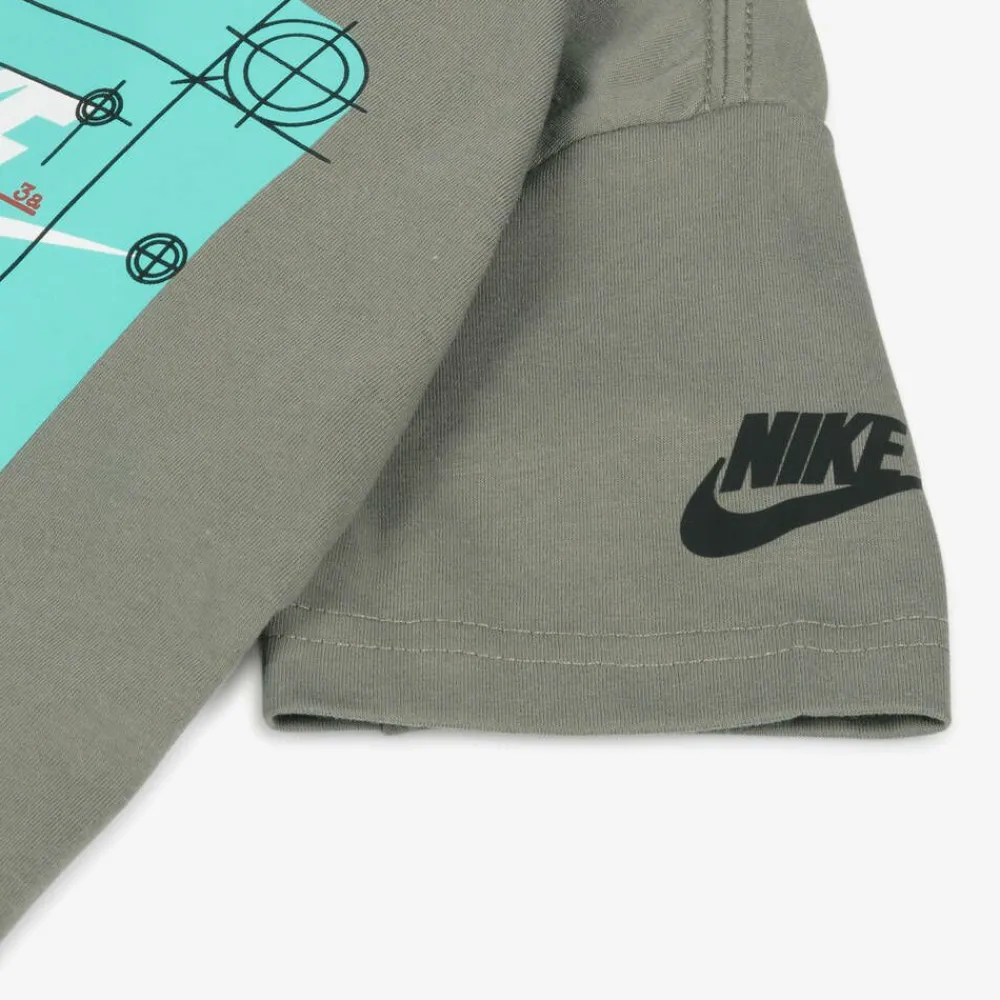 Nike Tops*Boys Green Graphic Print Cotton T-Shirt