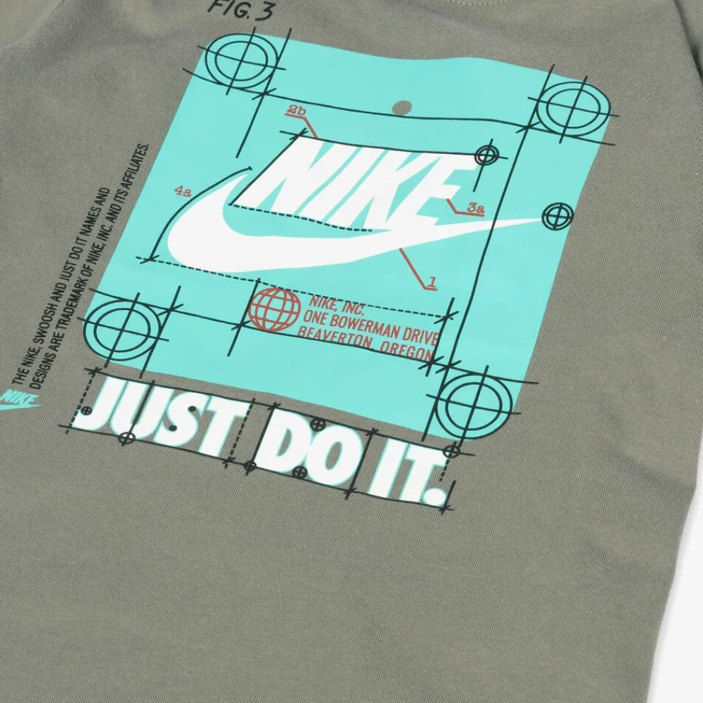 Nike Tops*Boys Green Graphic Print Cotton T-Shirt
