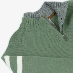 Boboli Tops*Boys Green Half Zip Knitted Sweater