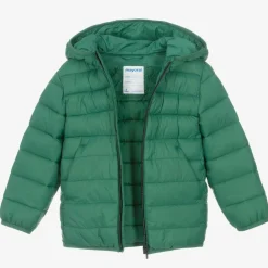 Mayoral Coats & Jackets*Boys Green Hooded Puffer Jacket