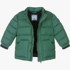 Mayoral Coats & Jackets*Boys Green Hooded Puffer Coat