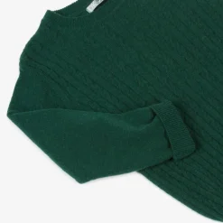 Dr. Kid Tops*Boys Green Knitted Cotton & Wool Sweater