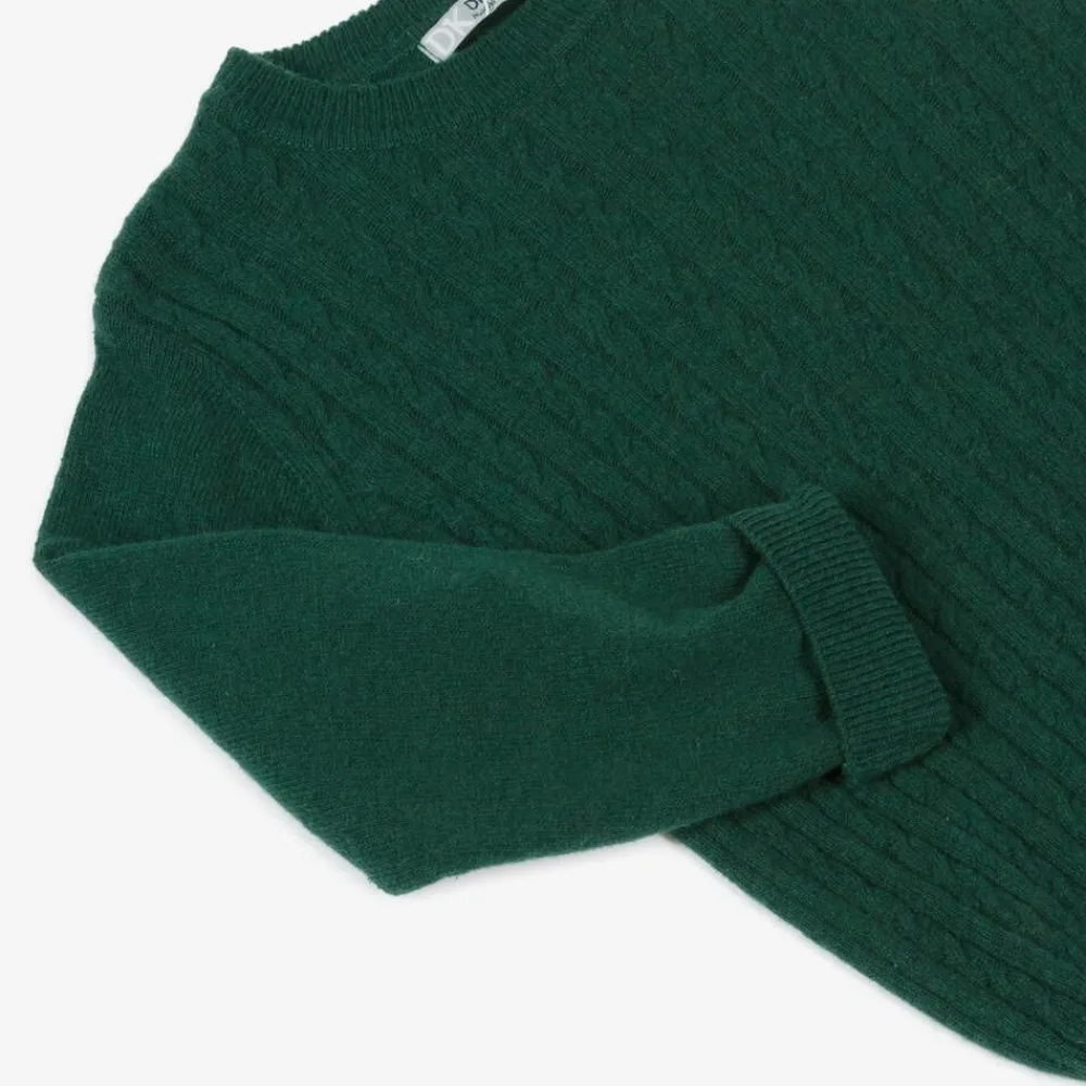 Dr. Kid Tops*Boys Green Knitted Cotton & Wool Sweater