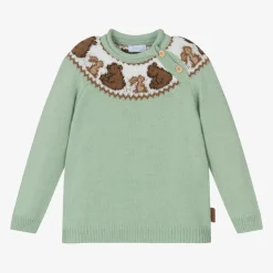 Foque Tops*Boys Green Knitted Sweater