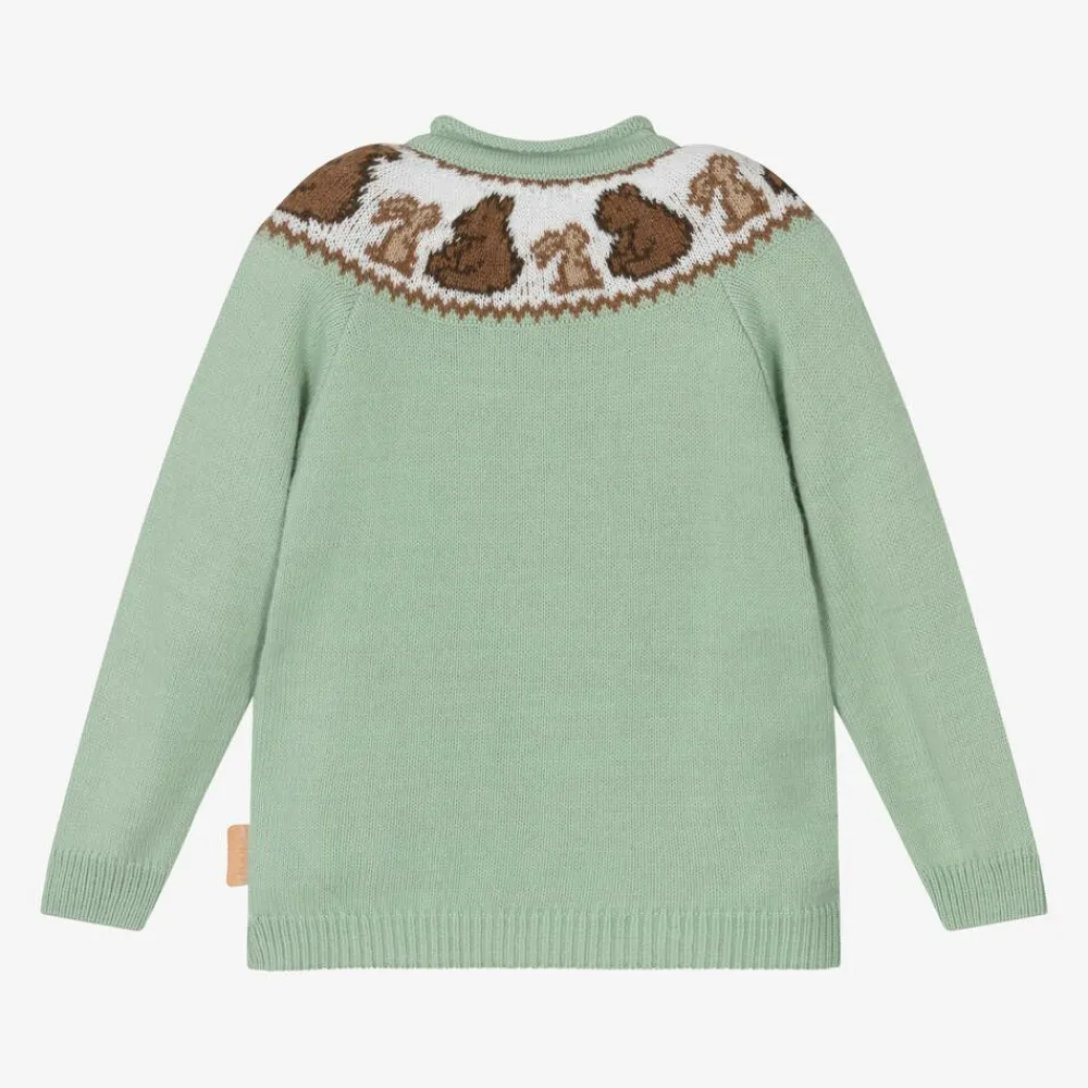 Foque Tops*Boys Green Knitted Sweater