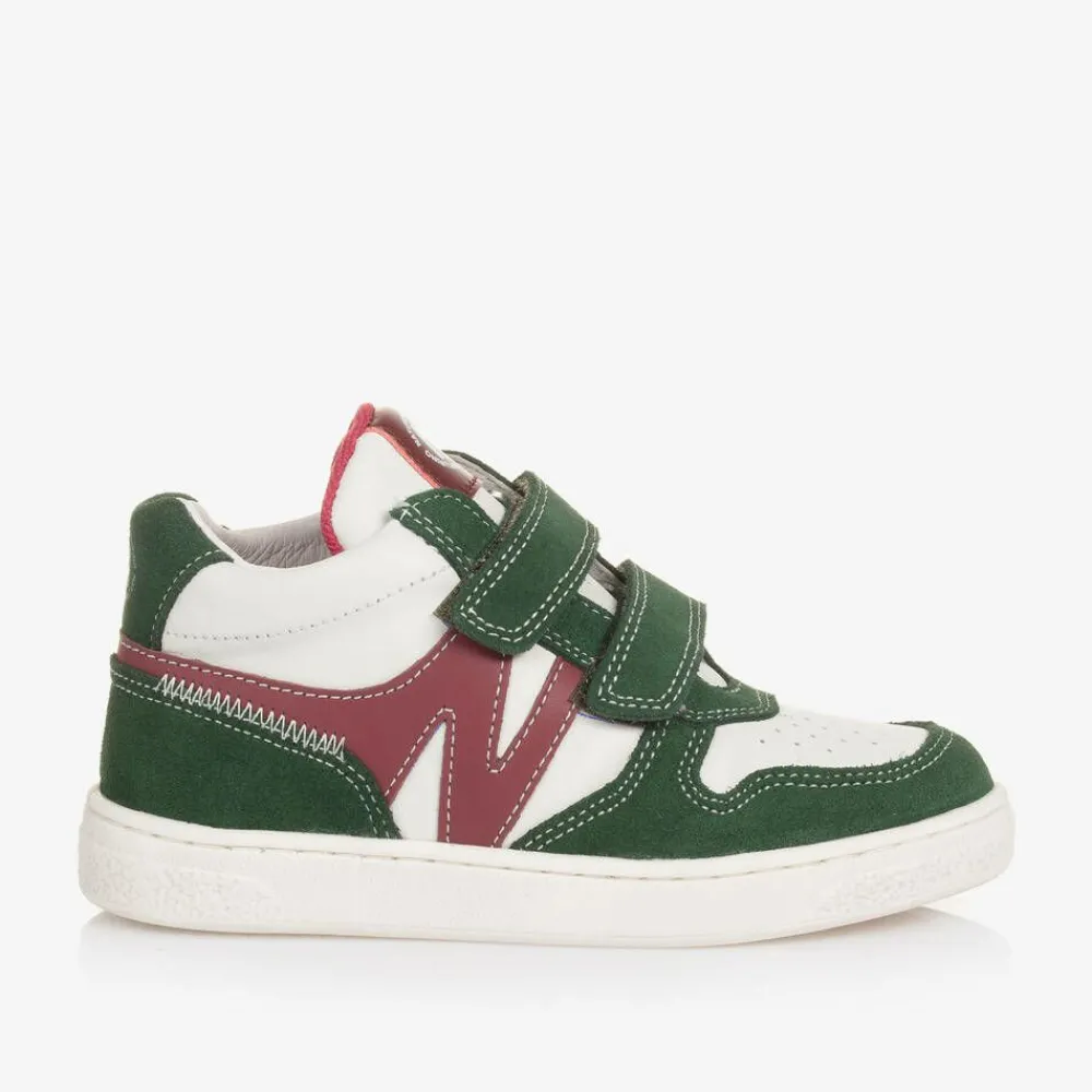 Naturino Trainers|Trainers*Boys Green Leather Velcro Trainers