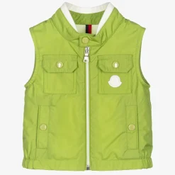 Moncler Enfant Coats & Jackets*Boys Green Logo Gilet