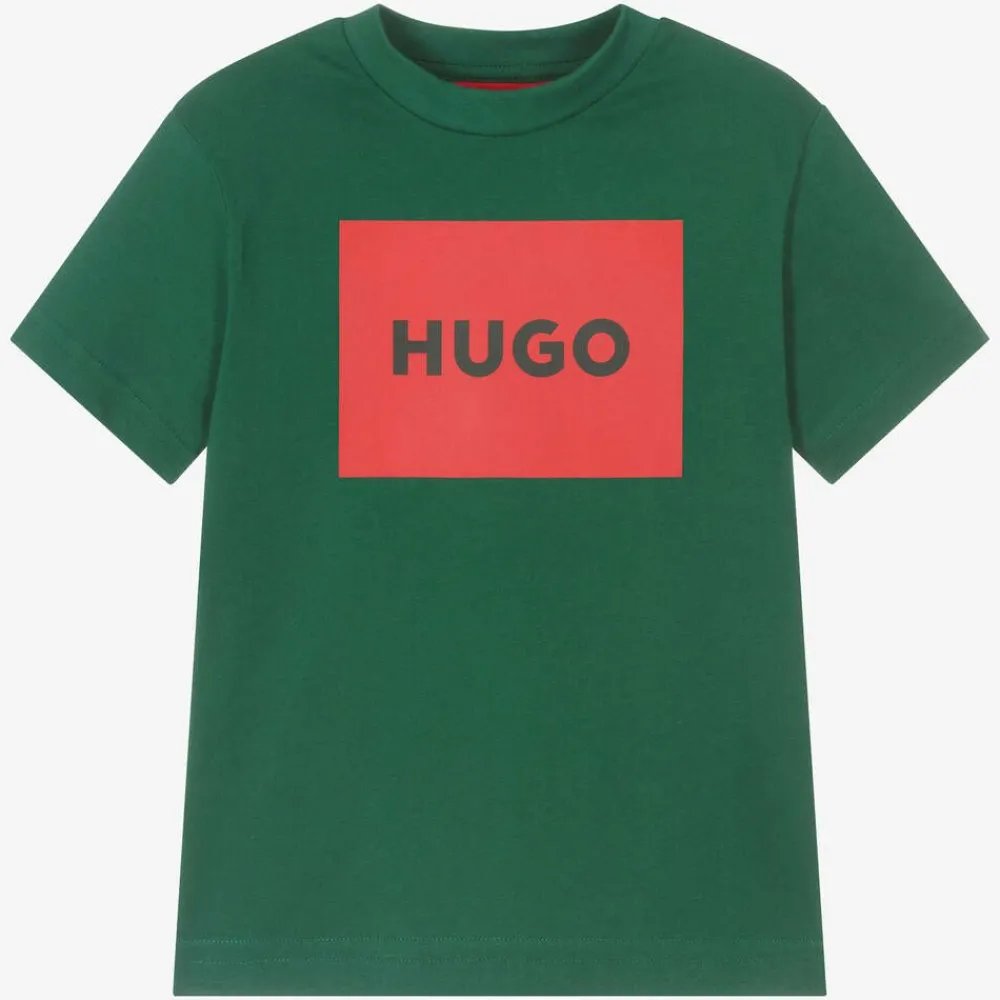 HUGO Tops*Boys Green Organic Cotton T-Shirt