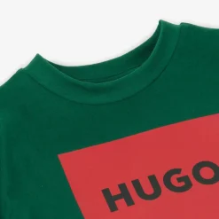 HUGO Tops*Boys Green Organic Cotton T-Shirt