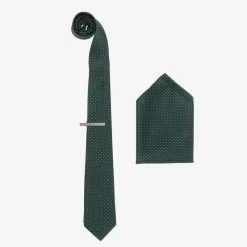 House of Cavani Clothing Accessories*Boys Green Satin Polka Dot Tie Set