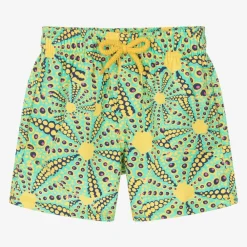 Vilebrequin Swimwear*Boys Green Sun Print Swim Shorts