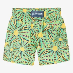 Vilebrequin Swimwear*Boys Green Sun Print Swim Shorts