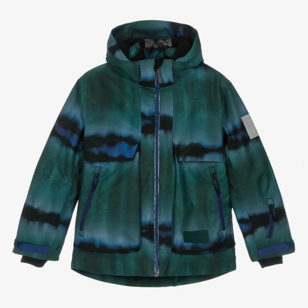 Molo Snowwear*Boys Green Tie-Dye Ski Jacket