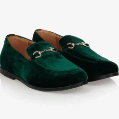 Romano Loafers & Moccasins|Loafers & Moccasins*Boys Green Velvet Loafers