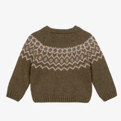 Laranjinha Tops*Boys Green Wool & Cashmere Sweater