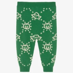 Gucci Trousers*Boys Green Wool Interlocking G Trousers