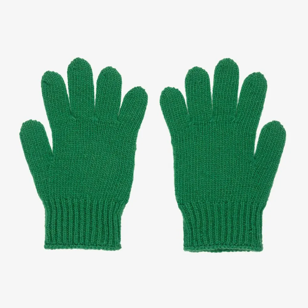 Gucci Gloves & Mittens*Boys Green Wool Interlocking G Gloves