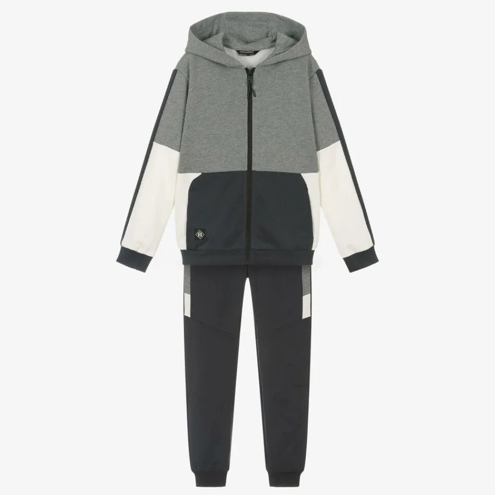 Mayoral Nukutavake Tracksuits*Boys Grey & Blue Jersey Tracksuit