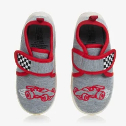 Playshoes Slippers|Slippers*Boys Grey & Red Car Slippers