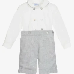 Ancar Outfit Sets|Outfit Sets*Boys Grey & White Cotton Buster Suit