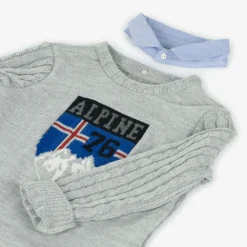 Lapin House Tops*Boys Grey Cable Knit Sweater