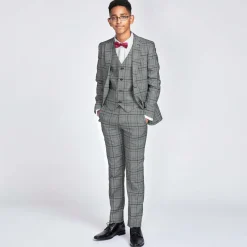 Romano Suits*Boys Grey Check Suit