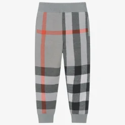 Burberry Trousers*Boys Grey Checked Wool Joggers