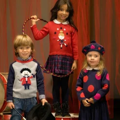 Dr. Kid Tops*Boys Grey Cotton & Wool Circus Sweater