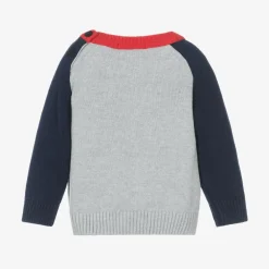 Dr. Kid Tops*Boys Grey Cotton & Wool Circus Sweater